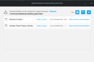Bitdefender 2015 Schwachstellen Scan