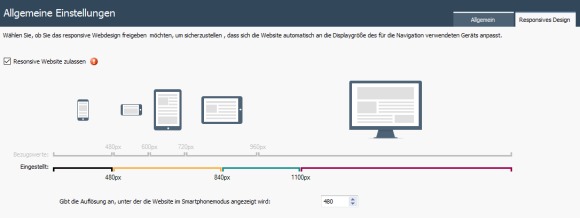 WebSite X5 Version 12 jetzt mit responsive Webdesign: Auflösung von Webseiten anpassen für die Darstellung von Webseiten auf Smartphones und Tablet PCs