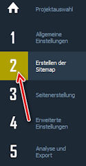 WebSite X5: Erstellen der Sitemap einer Homepage