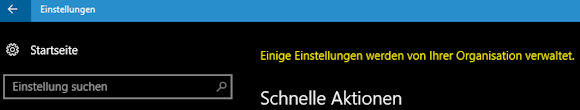 windows 10 einige einstellungen werden von ihrer organisation verwaltet