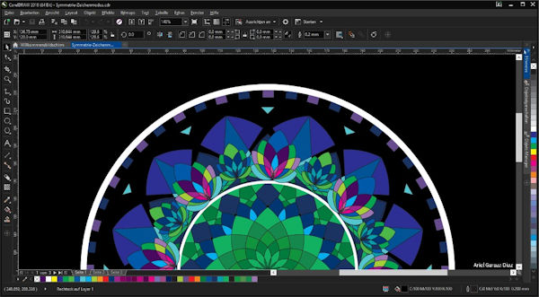 CorelDraw 2018 Symmetrie-Zeichenmodus
