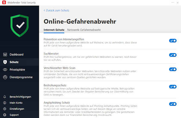 Bitdefender 2019 Online Gefahrenabwehr