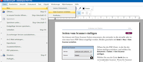 ashampoo pdf pro dokumente einscannen