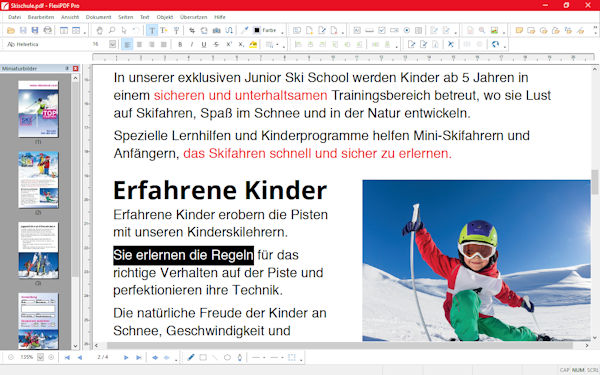 FlexiPDF 2019 - Texte wie in einer Textbearbeitung bearbeiten