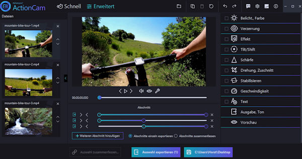Ashampoo ActionCam - Dynamische Actionvideos optimieren