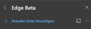 eine neue Seite einer Sammlungen im Edge Browser hinzufügen