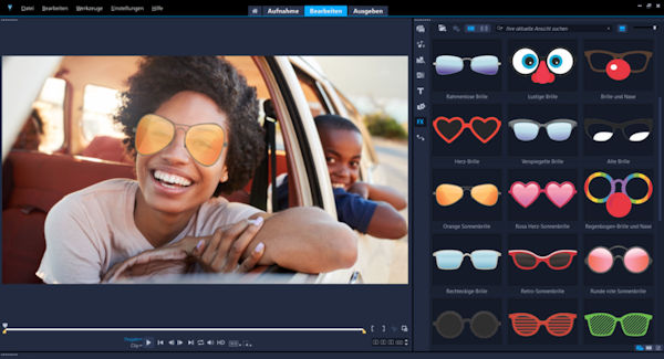 Corel Videostudio 2021 Gesichtsverfolgungssticker