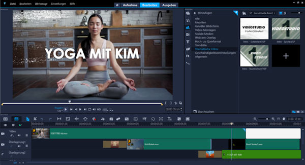 Corel Videostudio 2021 Sofortprojektvorlagen