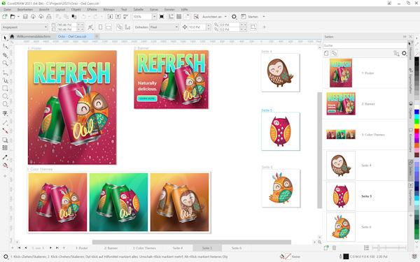 CorelDRAW 2021 Multiseiten-Ansicht