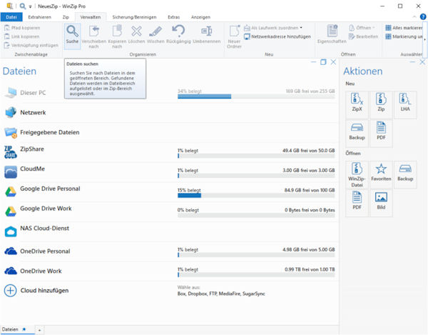 WinZip Pro 26 Hauptprogramm