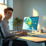 Junger Business Anwender mit MindManager und MindMap